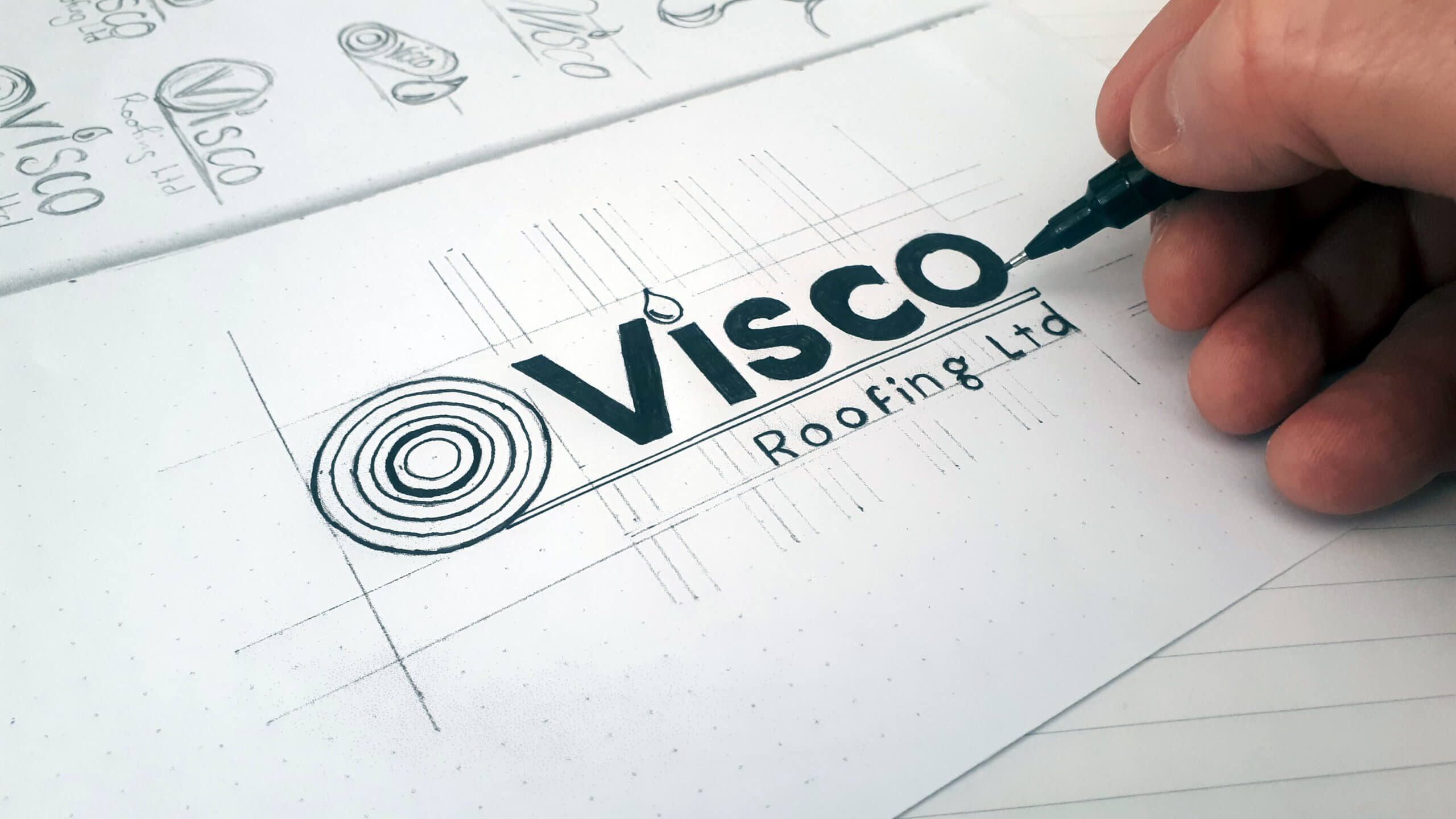 Visco Roofing Logo Design Sketch - Inking (3)